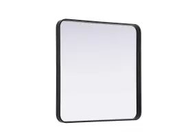 Elegant Decor 196683032787 Contour Metal Square Mirror 30x30 In Black
