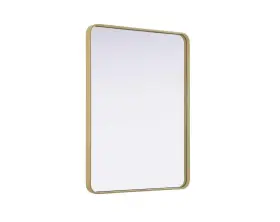 Elegant Decor 196683032855 Contour Metal Rectangle Mirror 30x40 Brass