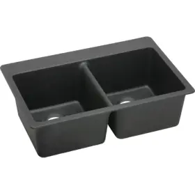 Elg3322bk0 Elkay 094902426167 Quartz Classic Black Equal Double Bowl Top Mount Sink