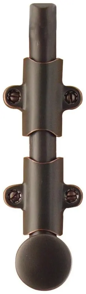 8511 Emtek 840392559775 6 Inch Solid Brass Surface Bolt With Strikes And Screws Oil Rubbed Bronz