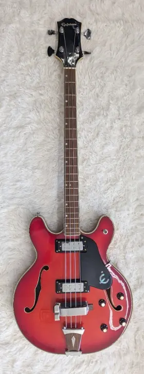 104-ea260 Epiphone #104-ea260 Case Vintage Ea-260 Hollowbody Bass With Chipboard -excellent Condition