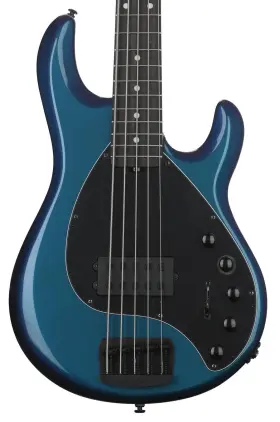 129-s03-50-01-mb-bm Ernie Ball Music Man Darkray 5-string Bass Guitar - Sapphire Iris With Ebony