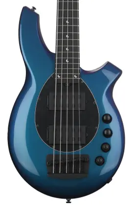 162-s03-24-01-mb-bm Ernie Ball Music Man Bongo 5 Bass Guitar - Sapphire Iris Sweetwater Exclusive