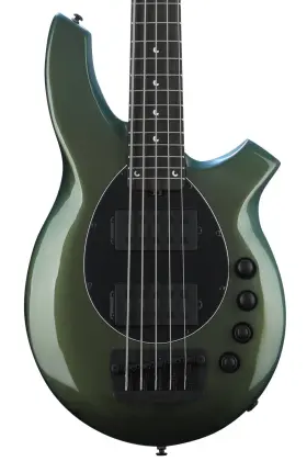 162-s04-24-01-mb-bm Ernie Ball Music Man Bongo 5 Bass Guitar - Emerald Iris Sweetwater Exclusive