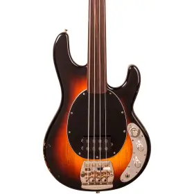 295-71r-71r-01-cs-rc Ernie Ball Music Man Pino Palladino Icon Fretless Stingray Bass Aged 79 Burst