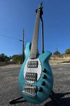 Ernie Ball Music Man 749699101659 Bongo 5 String Bass Guitar Aqua Sparkle Without Hsc Mint