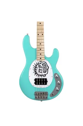 Ernie Ball Music Man 749699106432 Stingray Keith Haring Artist Series Bass Teal Usa Case