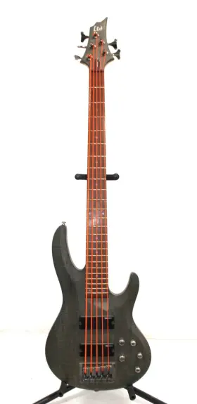 B-205 Esp 840248027519 Ltd By Right-hand Electric 5-string Bass Guitar - Gray Natural Satin
