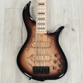Bn5-brown-burst F Bass F-bass Bn5 5-string Maple Fretboard Ash Body Brown Burst And Black Grain