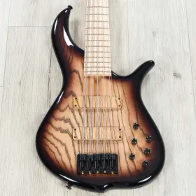 Bn5-brownb F Bass F-bass Bn5 5-string Birdseye Maple Ash Body Brown Burst And Black Grain