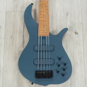 Bn5-sla-blu F Bass F-bass Bn5 5-string Roasted Flame Maple Fretboard Slate Blue
