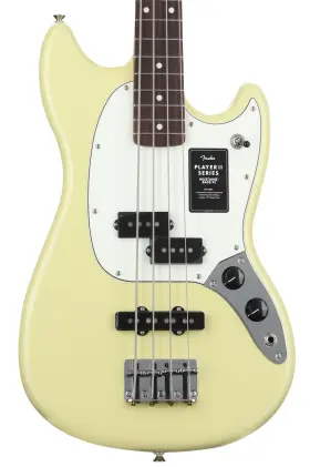 0140490561 Fender Player Ii Mustang Bass Pj - Hialeah Yellow With Rosewood Fingerboard