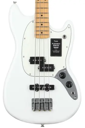 0140492515 Fender Player Ii Mustang Bass Pj - Polar White With Maple Fingerboard
