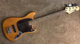 0144053528 Fender Player Mustang Bass Pj Aged Natural - Used Comes With Gig Bag