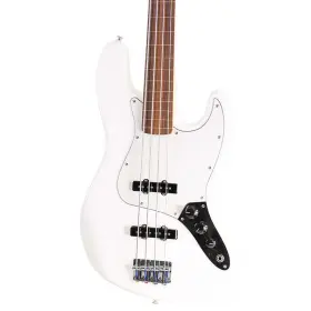 0149933515 Fender Player Series Jazz Bass Fretless Polar White With Gator Hardshell Case