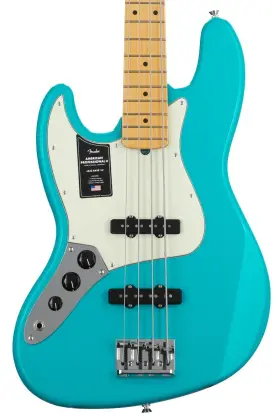0193982719 Fender American Professional Ii Jazz Bass Left-handed - Miami Blue With Maple