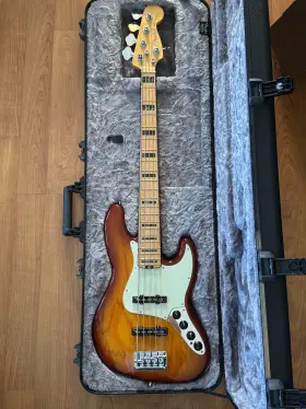 0197102752 Fender Mint Condition - American Elite Jazz Bass V Tobacco Sunburst With Case