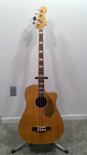0968603021 Fender Kingman California Acoustic Electric Bass Natural With Gig Bag