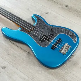 190085802 Fender Mint Tony Franklin Fretless Precision Bass Ebony Lake Placid Blue