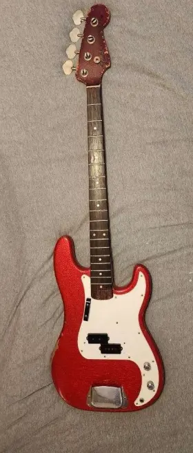 309392 Fender 1971 Candy Apple Red Precision Bass Electric With Case Rare