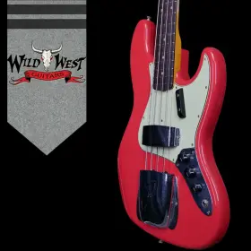 Fender 717669563042 Custom Shop Limited 1964 Jazz Bass Journeyman Relic Aged Fiesta Red 9.15
