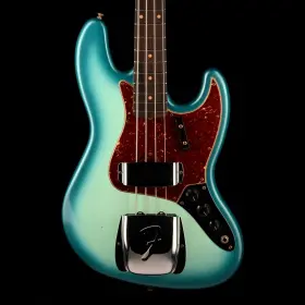 Fender 717669869939 Custom Shop 1962 Jazz Bass Journeyman Relic Surf Blue Burst