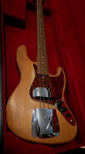 7apr65a Fender 1965 Jazz Bass Guitar. With Original Case Extra Strings And Picks
