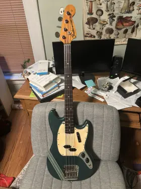 7juu71b Fender 1971 Mustang Bass Competition Burgundy With Case