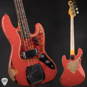 9216090060 Fender Custom Shop Master Built W22 1961 Jazz Bass Heavy Relic - Aged Fiesta Red