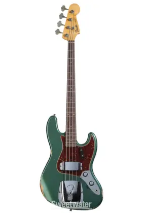9235001590 Fender Custom Shop 1962 Jazz Bass Relic - Aged Sherwood Green Metallic
