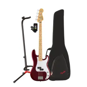 Fen0991802000 Fender K215 Standard Precision Bass 4 String Candy Cola Electric Guitar Bundle