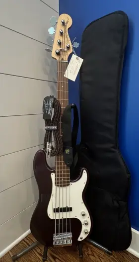 Ic00065792 Fender Vintage With Tag Squier Precision Bass Standard 5 String Purple Sparkle