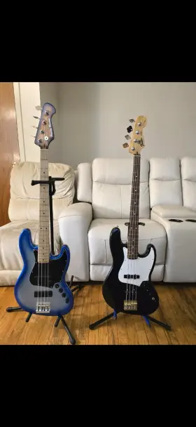 Mn909609 Fender Squier Jazz Bass And Series Electric Guitars 4/5 String Blue Black