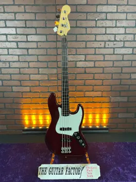 Stdfljazzbass-0046-u Fender 2001 Standard Mim Fretless Jazz Bass Midnight Wine Finish - Duncan Pic