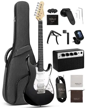 Fst100 Fesley 39 Inch Electric Guitar Beginner Kit With Hss Pickup Full S