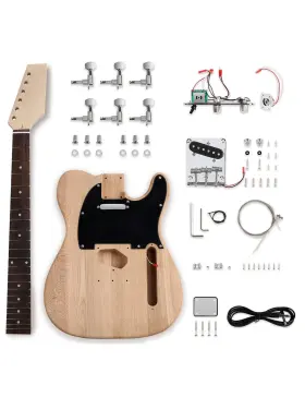 Fistrock 742686875953 Diy Electric Guitar Kit Beginner 6 String Right Handed With Ash Body Hard