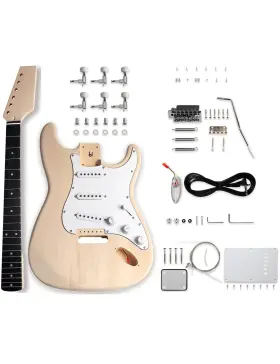 Fistrock 742686875960 Diy Guitar Kit Beginner Kits 6 String Right Handed With Basswood Body Maple N