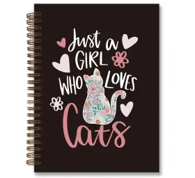 068ck Foedor Just A Girl Who Loves Cats Spiral Notebook Cat 8.0x5.0x0.5 In