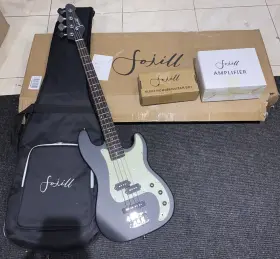 Fojill 726084750135 Full Size Four String Electric Bass Guitar Starter Kit With Amplifier Gig Bag Etc