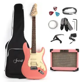 Fhm-106 Fojill 39 Inch Full Size Electric Guitar Kit Set Beginner Starter Combo Package Bund