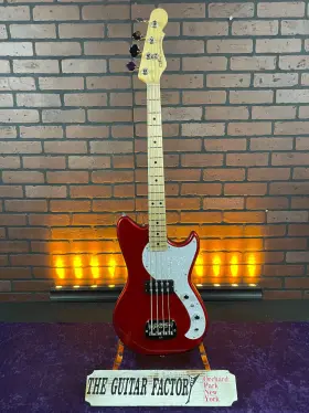 Tributefalloutbass-0311-u G&l 2023 Tribute Fallout Short Scale Bass Guitar - Candy Apple Red Mint