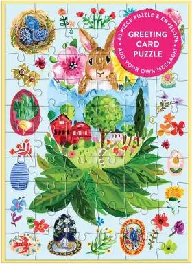 Galison 313115730718 Artisanal Eggs Easter Greeting And Jigsaw Puzzle Card New Sealed