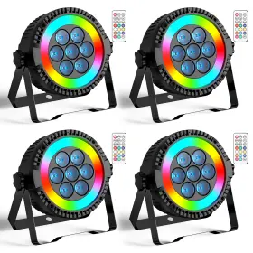 Zq01523 Gdjrttk 4pcs 100w Rgbw Led Par Stage Lighting Dmx Party Dj Light Strip Chasing Effect