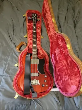 Gibson 711106035833 Sg Standard Bass Guitar Heritage Cherry With Case New Open Box