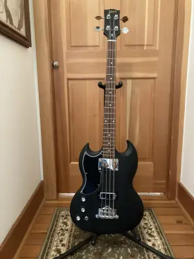 Basfwech1 Gibson Sg Bass - Worn Ebony -left Handed