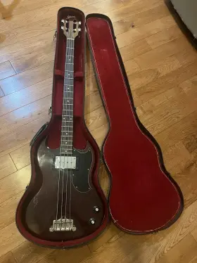 Eb-0l Gibson Vintage 1969 70 Bass Cherry And Slotted Headstock Rare Long-scale