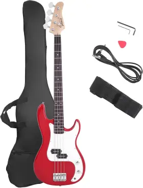 Glarry 313027960951 Electric Bass Guitar Full Size 4 String Rosewood Basswood Fire Style Exqu