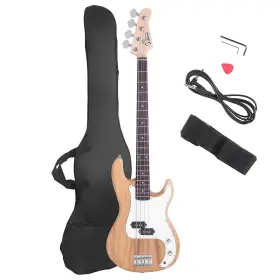 Glarry 611890867514 Bass Guitar Full Size 4 String Rosewood Basswood Fire Style Exquisite Burning Ba