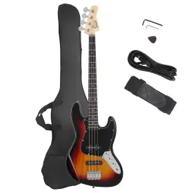 Glarry 611890869068 4 String Gjazz Electric Bass Guitar Full Size Right Handed With Bag A