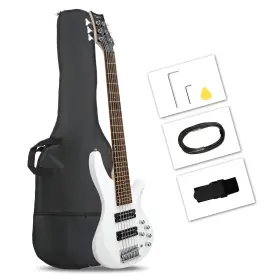 Glarry 629722585505 44ftft Gib 6 String H-h Pickup Laurel Wood Fingerboard Electric Bass Guitar
